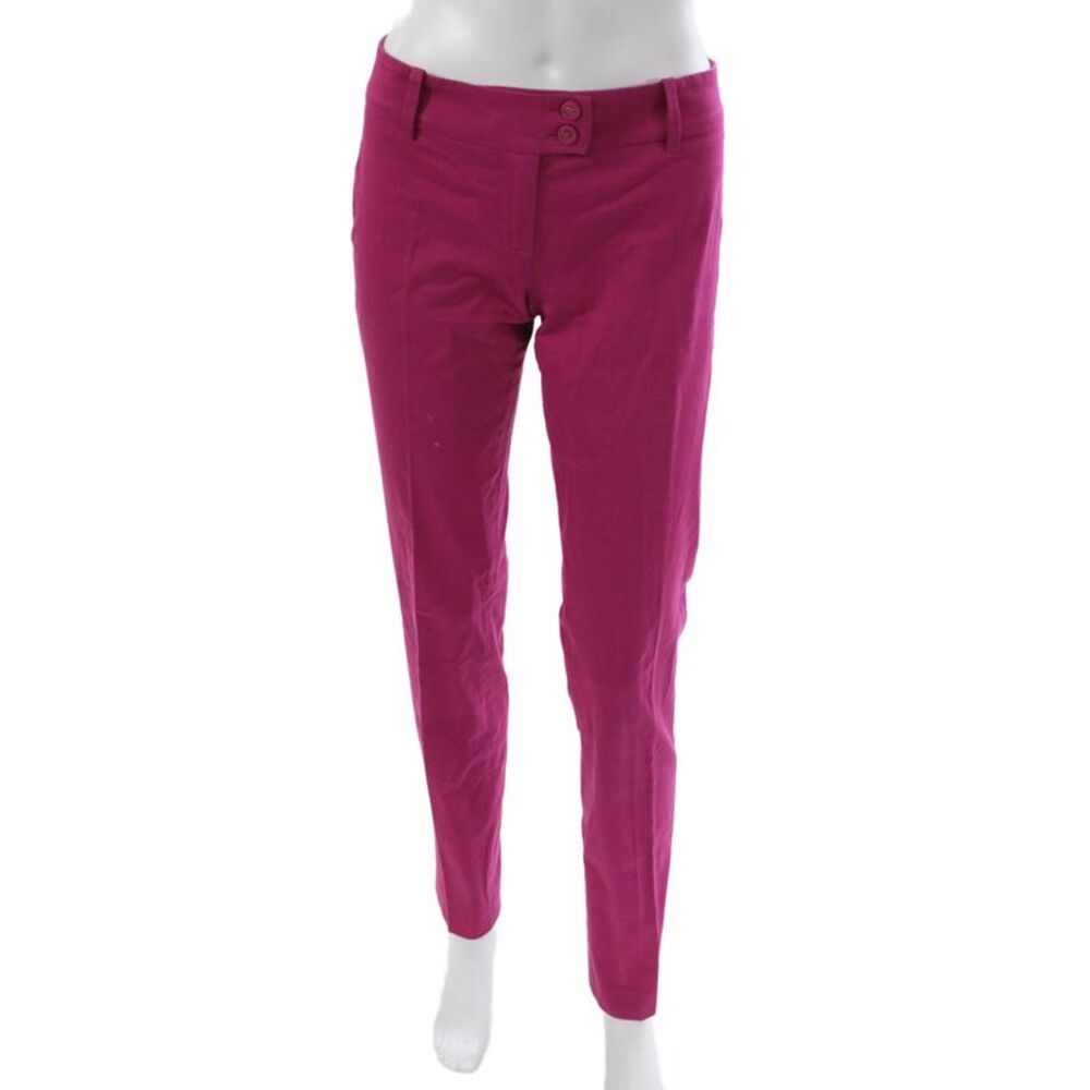 Blumarine Women Dress Pants Pink Cotton Button Size 28
